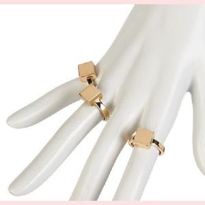 Square GOLD Rings Stack BoHo Style or Alone NWT 7